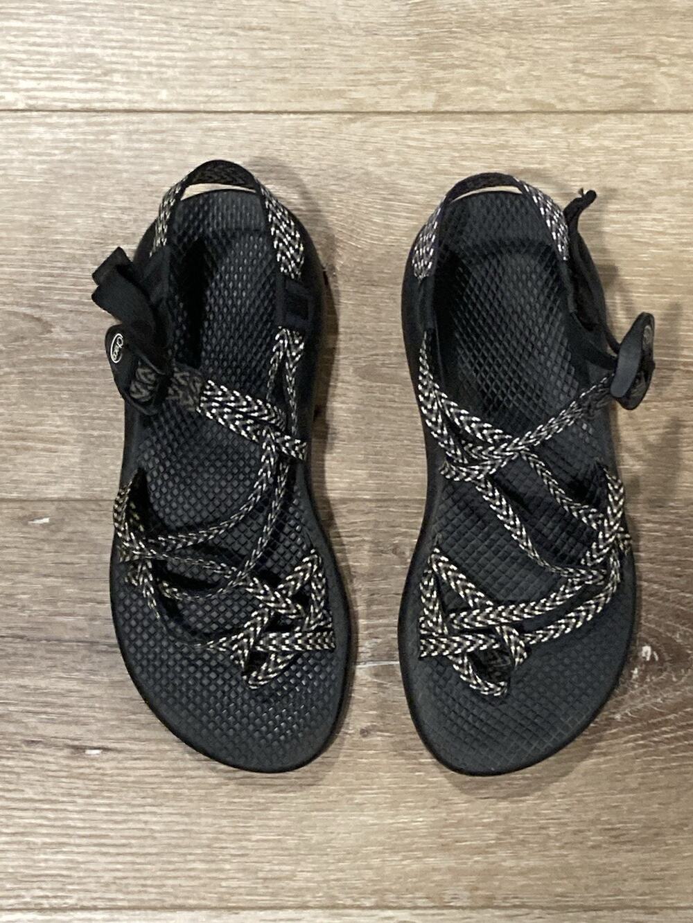 Chaco ZX/2 CLASSIC Women's Black White Toe Loop Hiking Outdoor Sport Sandals 11